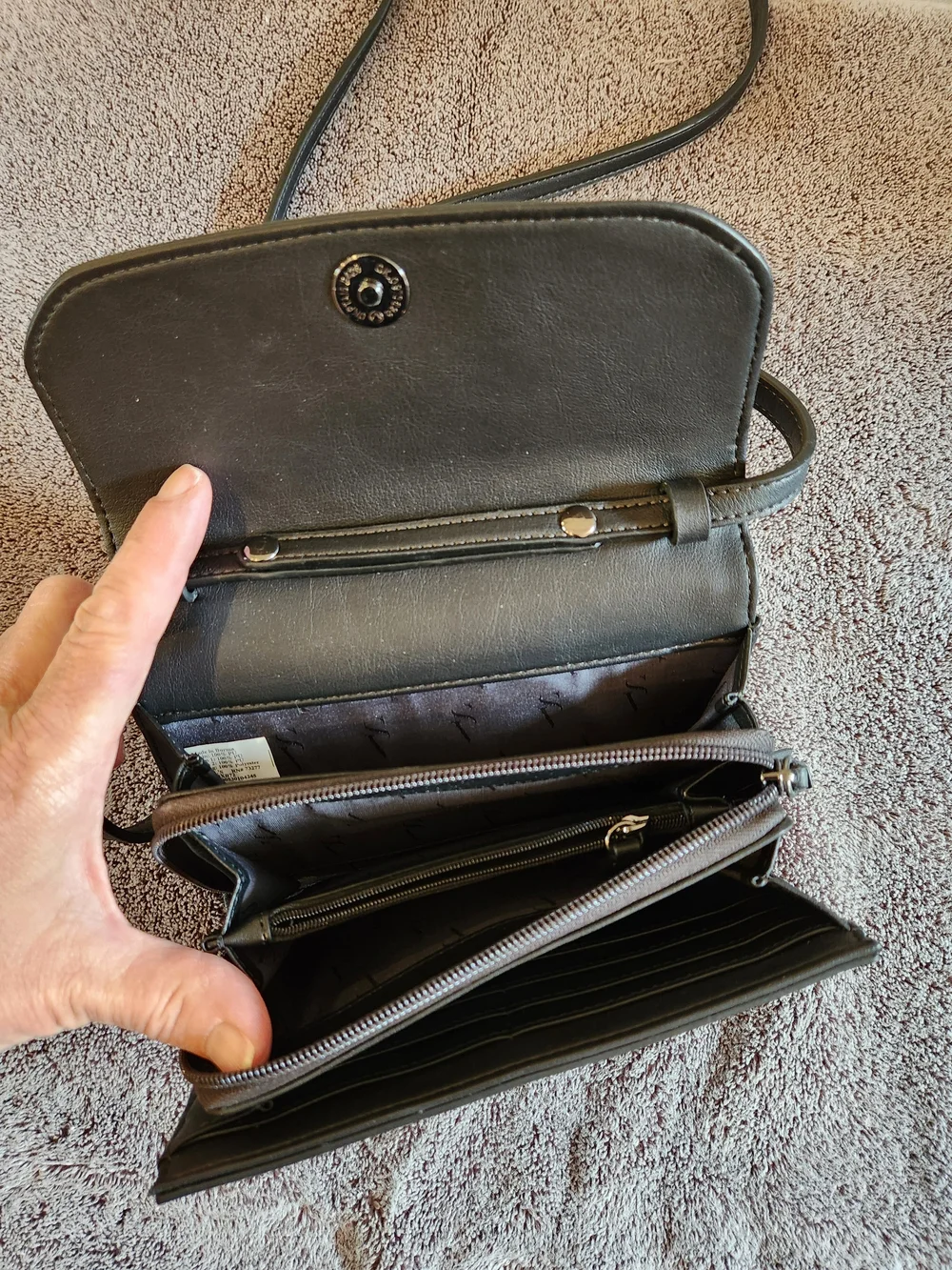 Black Crossbody Leather Shoulder Bag
